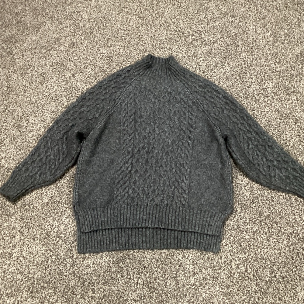 a new day Gray Cable Knit Mockneck Sweater